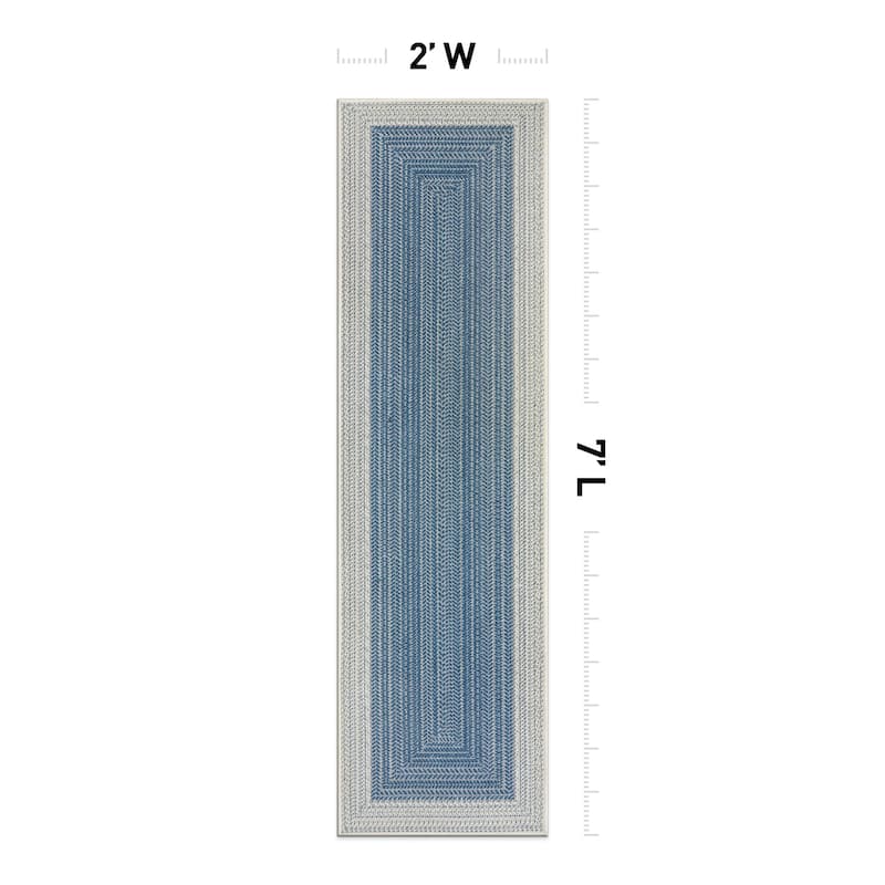 World Rug Gallery Contemporary Braided Weather Resistant Reversible Indoor/Outdoor Area Rug