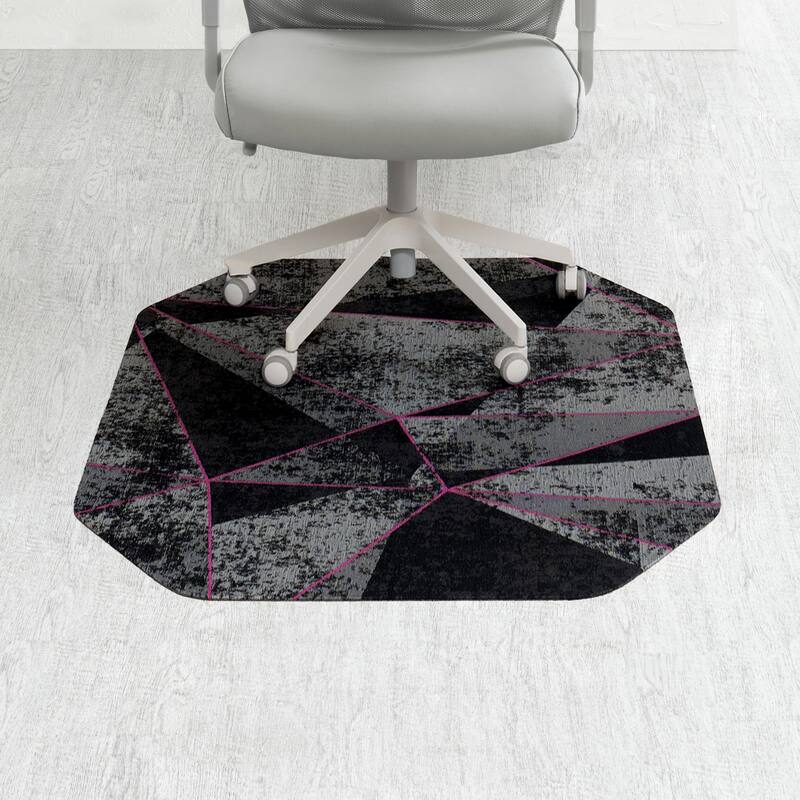 Jani Gaming Chair Mat - Anti-Slip Ergonomic Rug and Chairmat Combo for Home Office, Hard Floor Protector with Smooth Glide - Purple