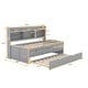 preview thumbnail 10 of 18, Twin Wooden Captain Bed with Built-in Bookshelves for Organized Storage
