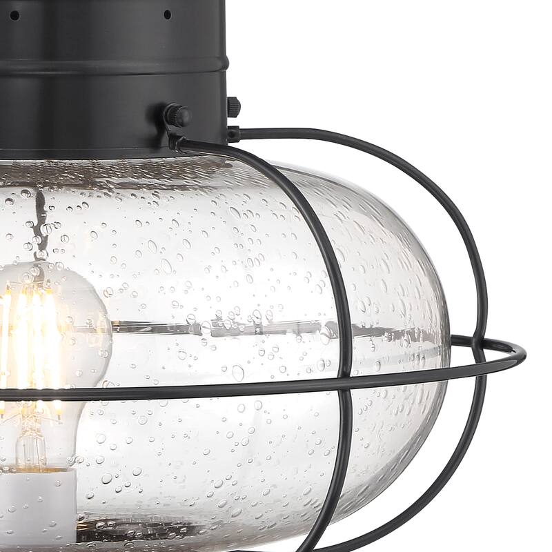 Elk Home Classic Onion Outdoor Post Light - Gun Metal with Seeded Glass