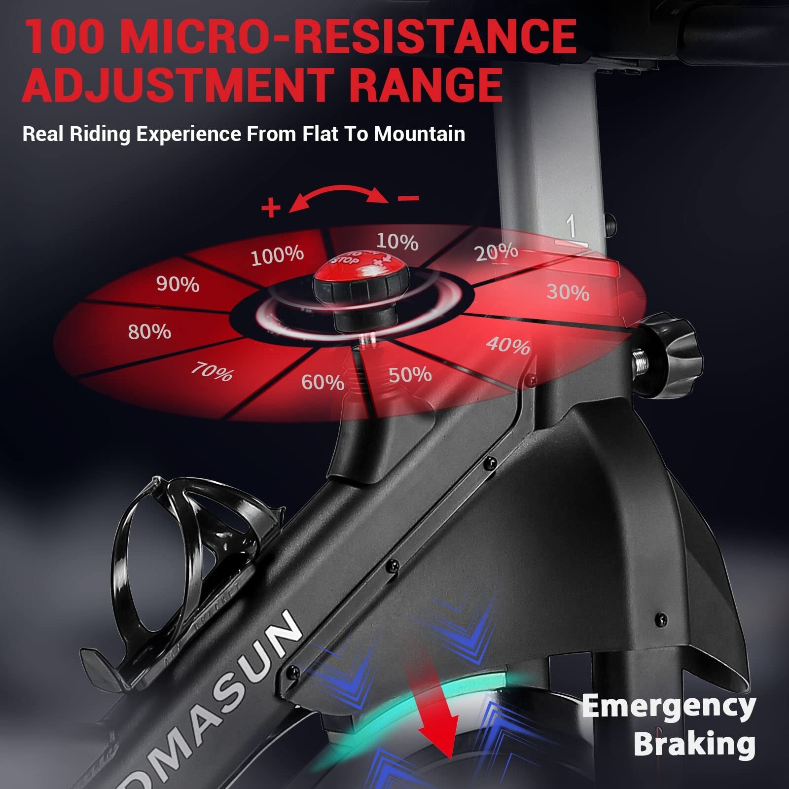 Exercise Bike Plus Magnetic Resistance Brake Pad Stationary Cycling Bike with Seat Cushion Digital Display with Pulse