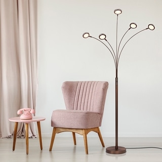 Brightech Orion 74 in. Industrial 5-Light LED Super Bright Floor Lamp ...