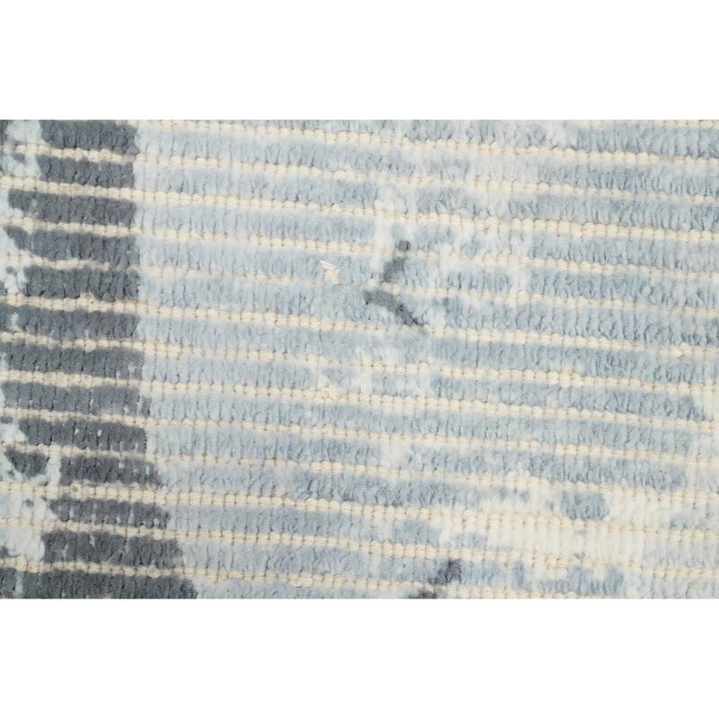 Hand Knotted Oriental Viscose Silk Carpet Modern Abstract Greys & Charcoal Abstract Area Rug - 4' 0'' X 2' 0''