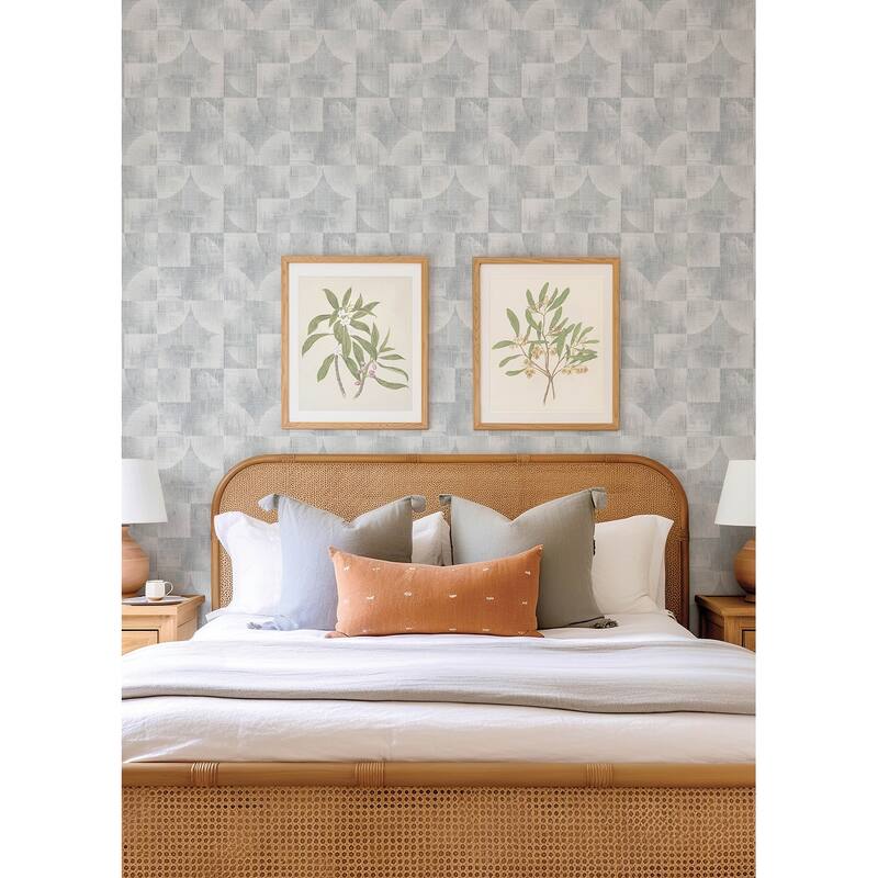 A-Street Prints Woodbine Slate Abstract Geometric Wallpaper