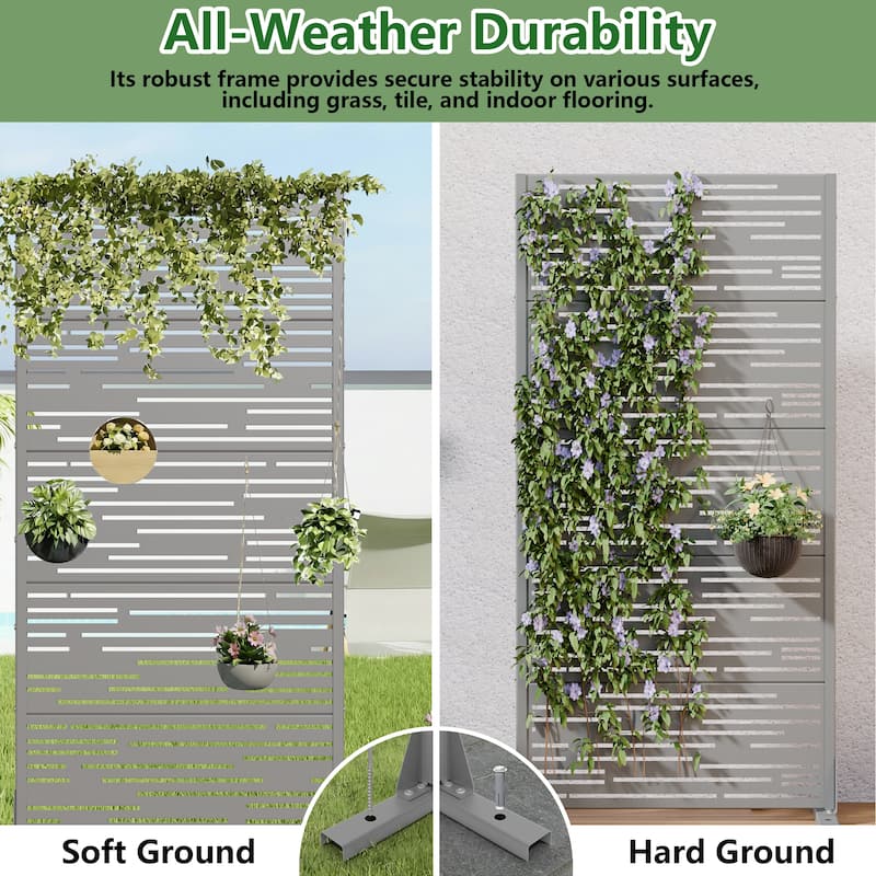 Shine Metal Privacy Screen Panel Free Standing