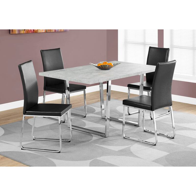 Dining Table, Rectangular, Kitchen, Dining Room, Chrome Metal