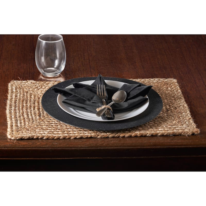 Sevita Jute Solid Placemat, Set of Four, Tan and Natural, 1'1" x 1'7" - 1'-1" X 1'-7"