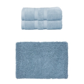 Home Weavers Fantasia Collection 100% Soft Cotton Pc Bath Towel Set  Pc Bath Rug, Machine Washable Non Slip (Set of 3) Bed Bath Beyond 