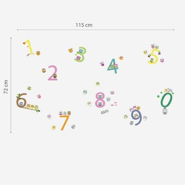 dimension image slide 2 of 4, Walplus Colorful Photo Number Children Kids Wall Sticker Nursery Decor
