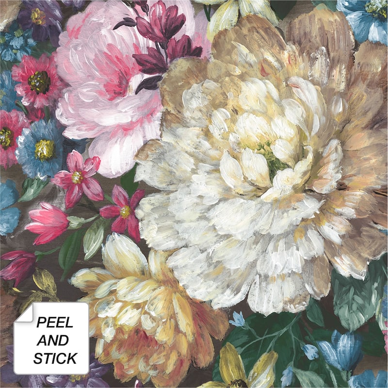 Nextwall Blooming Floral Peel And Stick Wallpaper - 20.5 in. W x 18 ft. L - 20.5 in. W x 18 ft. L - Multi-Color