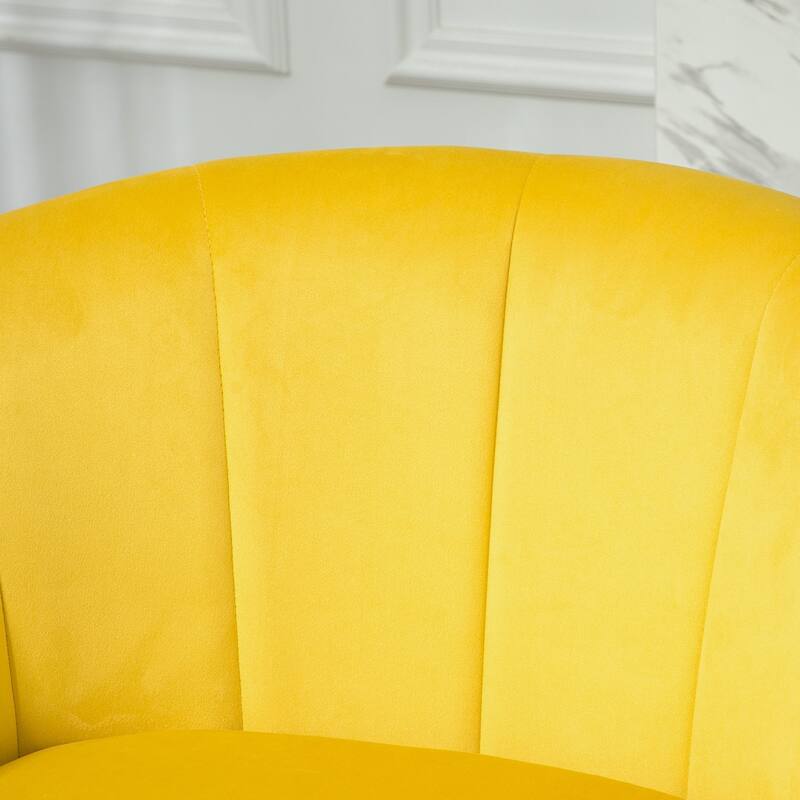 Modern Velvet Gold Accent Armchair