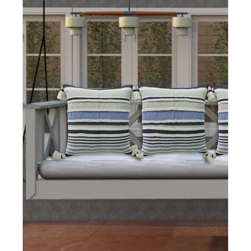 Linden Street Handwoven braided Stripe Decorative Pillow 20X20