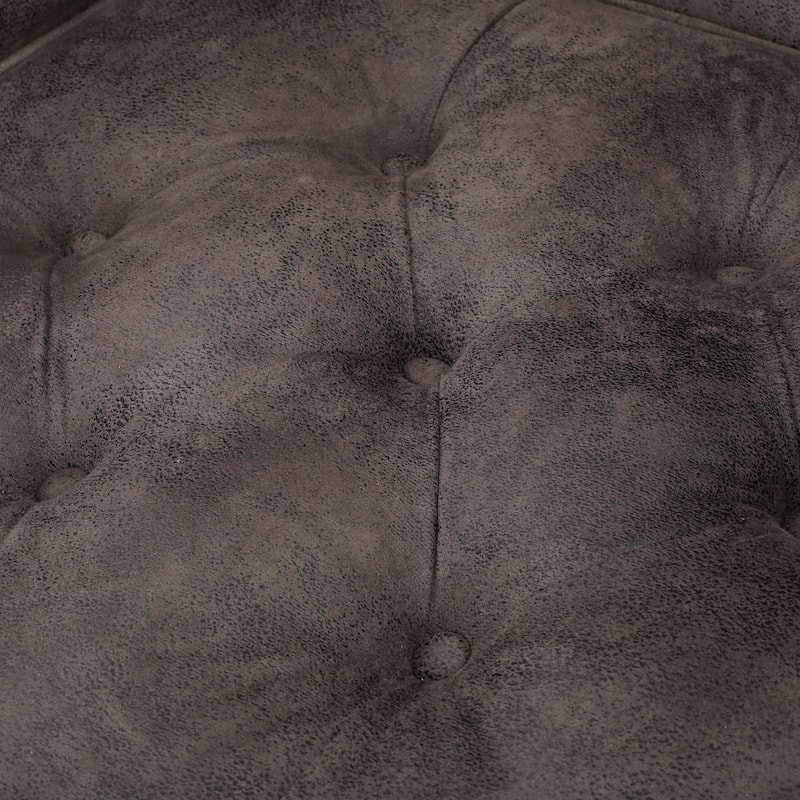 Grey+Brown 28" Button Tufted Club Chair