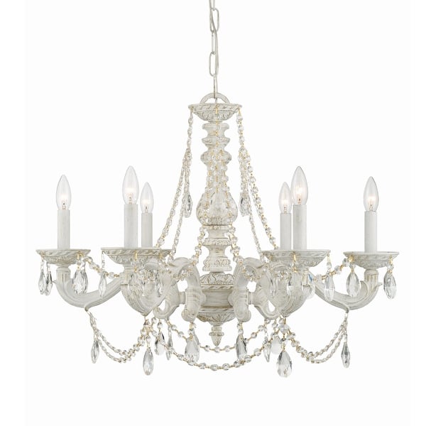 slide 2 of 7, Crystorama Lighting Group Paris Market 6 Light 28" Wide Chandelier Antique White