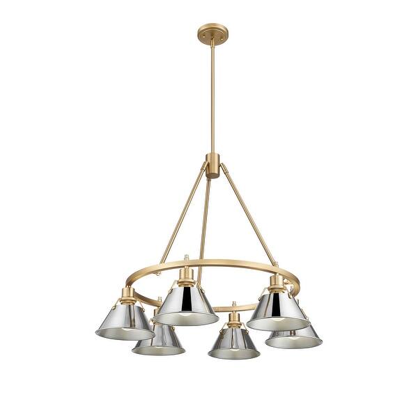 slide 1 of 1, Orwell 6-Light Chandelier in Brushed Champagne Bronze with Chrome - Gold
