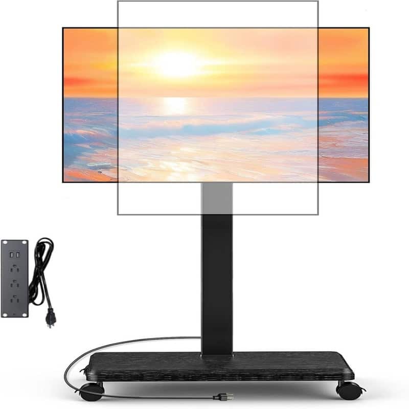 Rolling TV Stand with Power Outlet