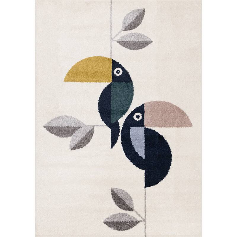 Kids Collection - Cream Double Bird Design Rug