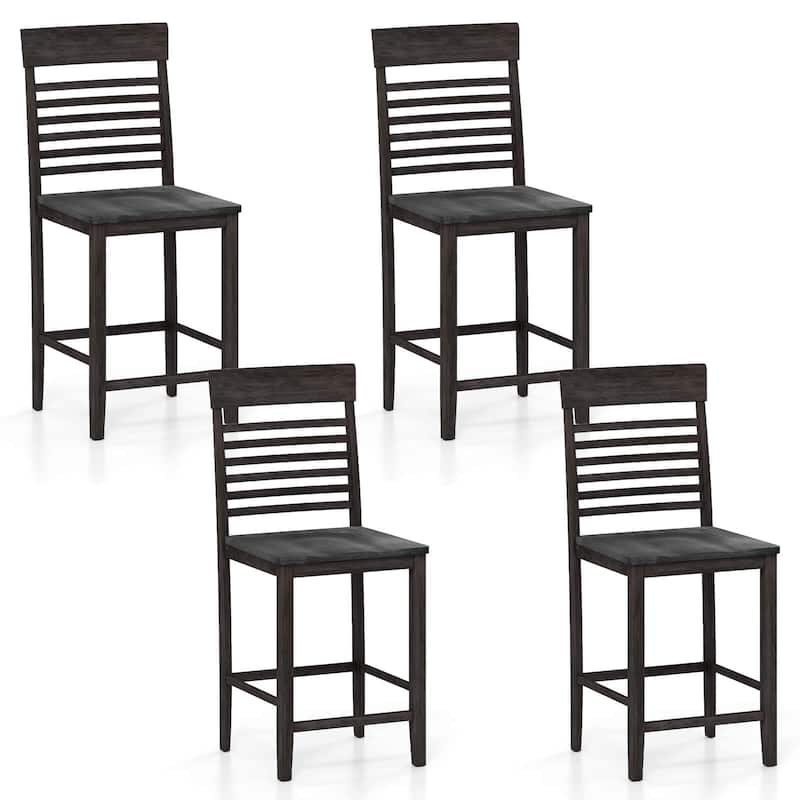 Set of 2/4 Wooden Dining Chairs 24" Counter Height Pub Chairs - Set of 4