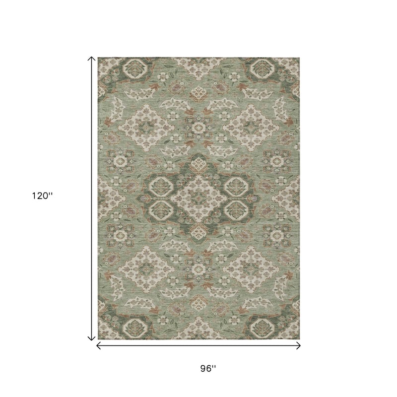 HomeRoots Medallion Traditional Rectangle Outdoor Rug