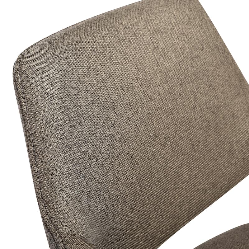 Penny Brown or Grey Fabric Swivel Dining Chairs with Black Metal Legs - Set of 2