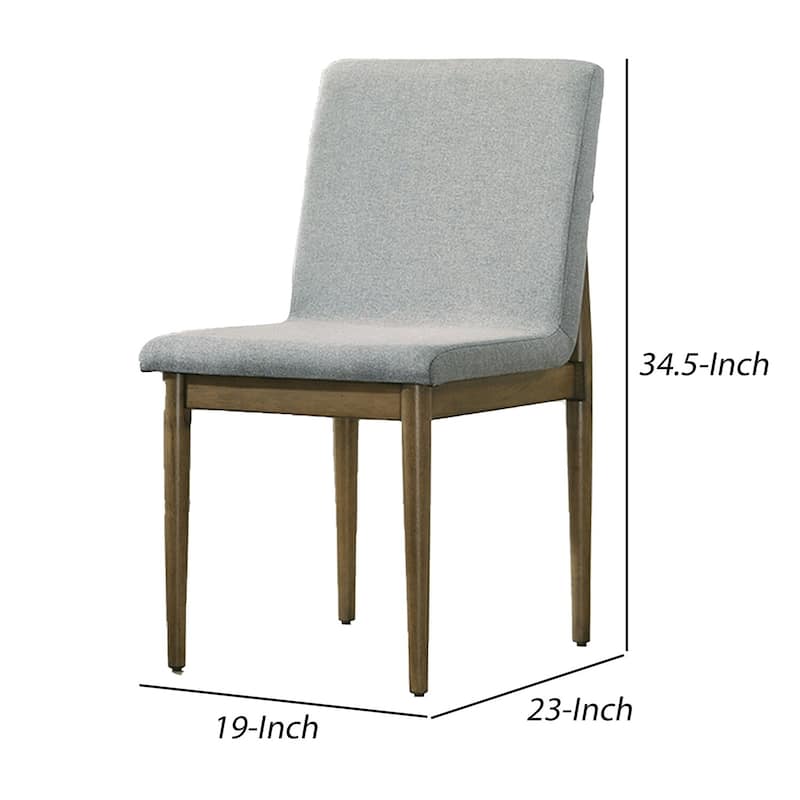 Brown/Gray Fabric Upholstered Wood Frame Dining Chair, Set of 2, Sturdy Dining Chair for Dining Rooms - 21.75