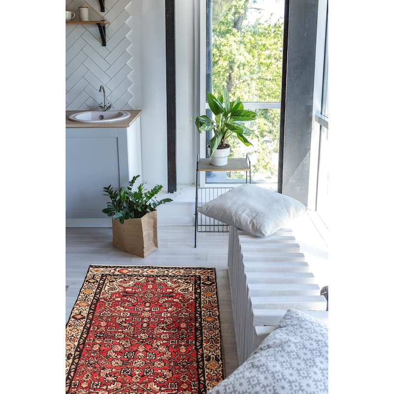 ECARPETGALLERY Hand-knotted Andelz Red Wool Rug - 3'2 x 9'10