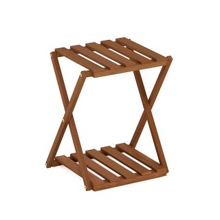 Furinno Tioman Outdoor Klapptisch Aus Teaköl, Natur, 34.8 X 35.81 X 42
