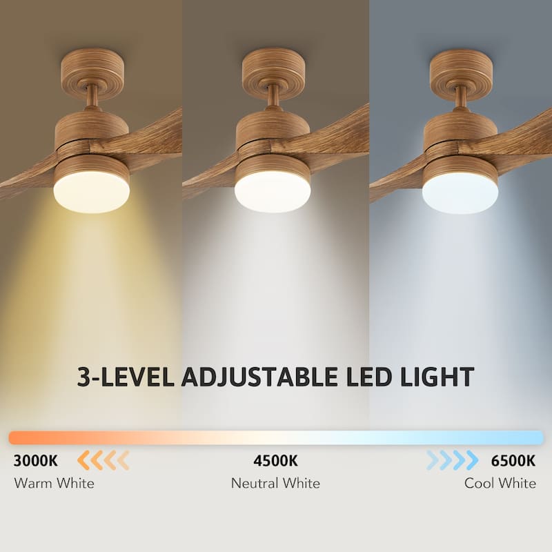 CO-Z 42" 2-Blade Reversible LED Ceiling Fan w Light Kit, Remote Control, Timer