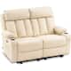 MCombo Electric Power Reclining Sofa with Heat & Massage, Faux Leather 6095/6075/6077 - Loveseat recliner - Cream White