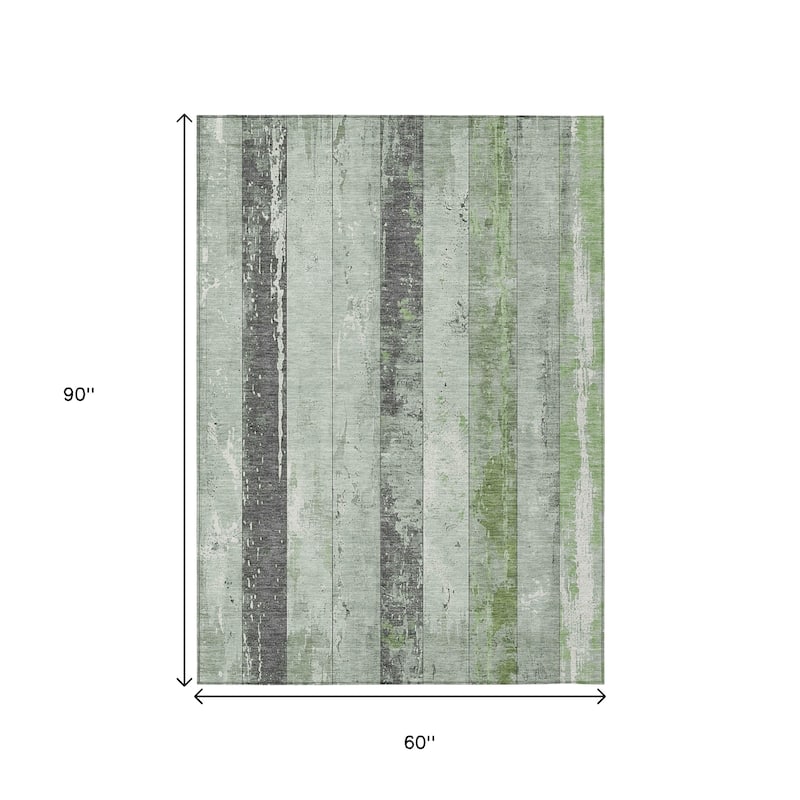HomeRoots Striped Transitional Rectangle Outdoor Rug