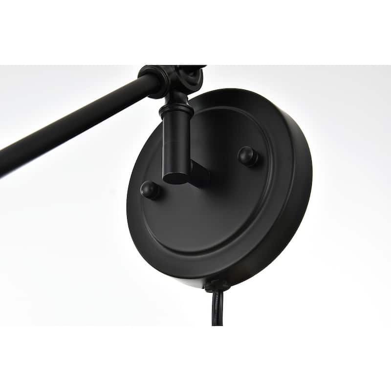 Vien 1 Light Black Swing Arm Plug In Wall Sconce