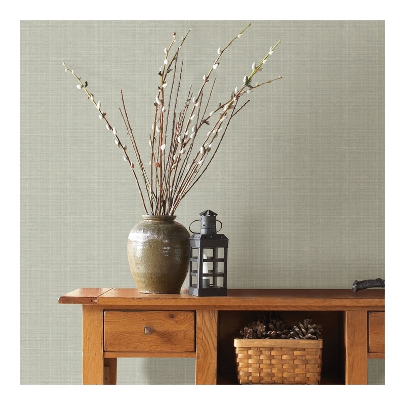 Chesapeake Kent Beige Grasscloth Wallpaper - 20.5 x 396 x 0.025