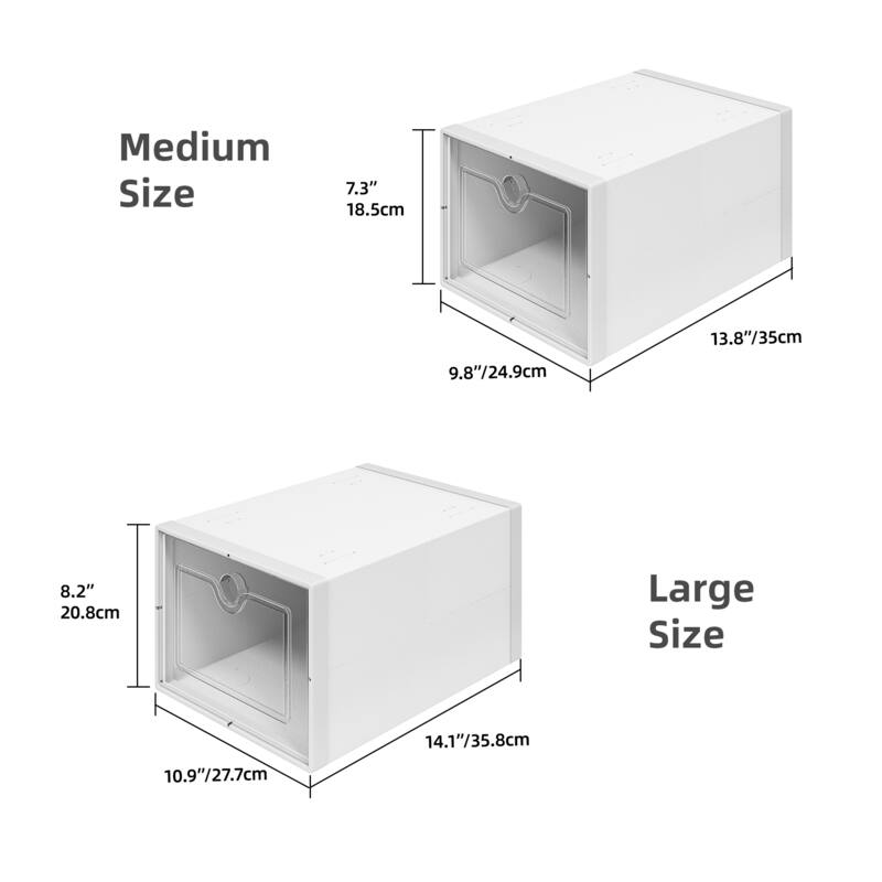 18 PCS Shoe Storage Organizers Stackable Shoe Storage Box Rack Containers Drawers