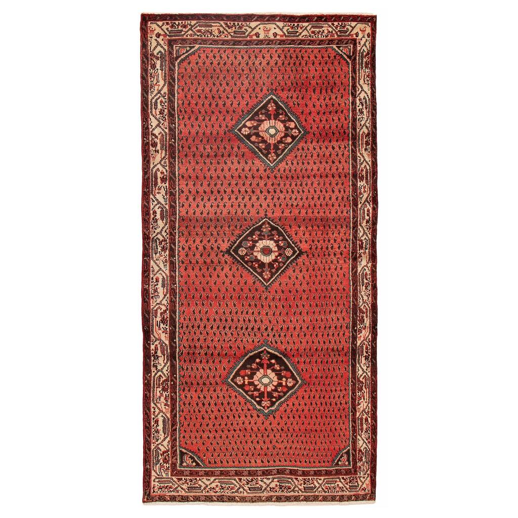 ECARPETGALLERY Hand-knotted Andelz Red Wool Rug - 4'9 x 9'5