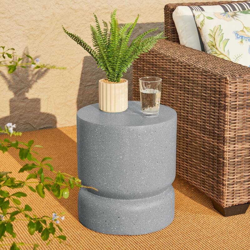 Glitzhome 17"H Multi-functional MGO Garden Stool Outdoor Table