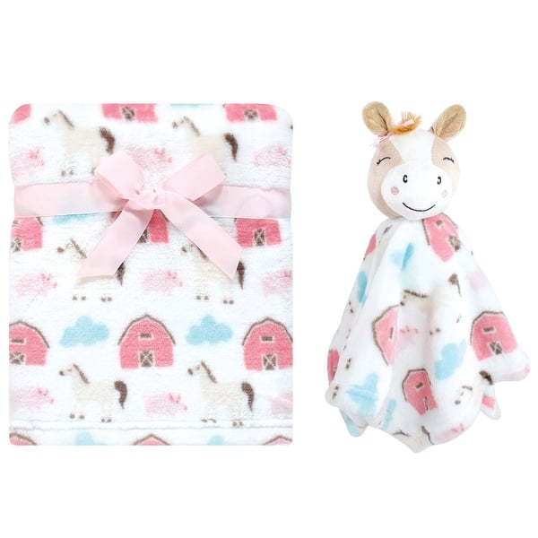 slide 1 of 1, Hudson Baby Infant Girl Plush Blanket with Security Blanket, Horse, One Size - Horse - One Size One Size - Horse