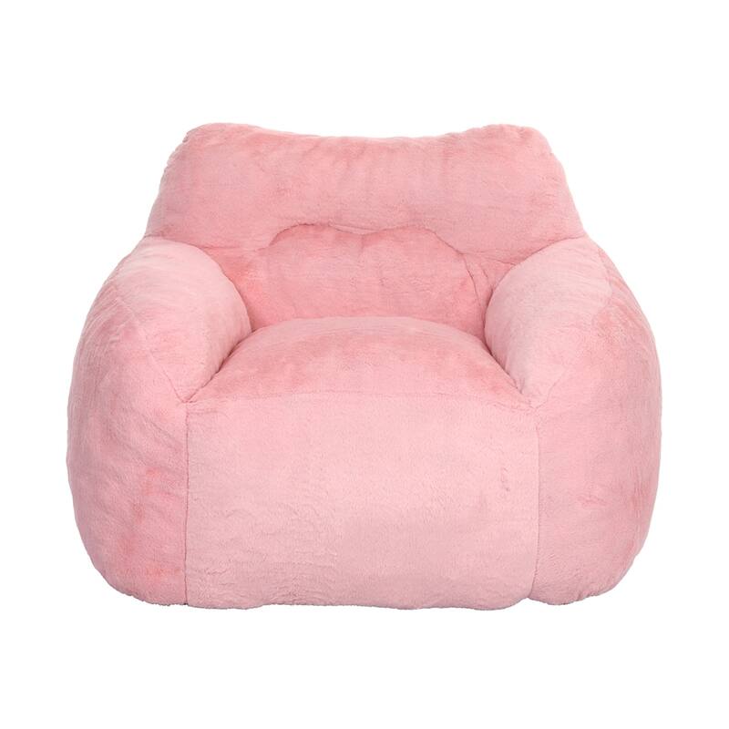 Living Room Bedroom faux fur Fabric Bean Bag Chair with Armrests