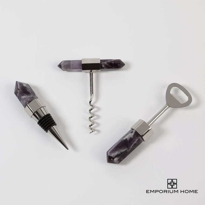 Emporium Home Amethyst Cork Screw - 4"L x 3.5"W x 0.5"H