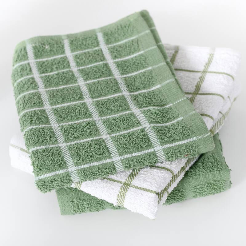 Terry Check Kitchen Towel, 3-Pack