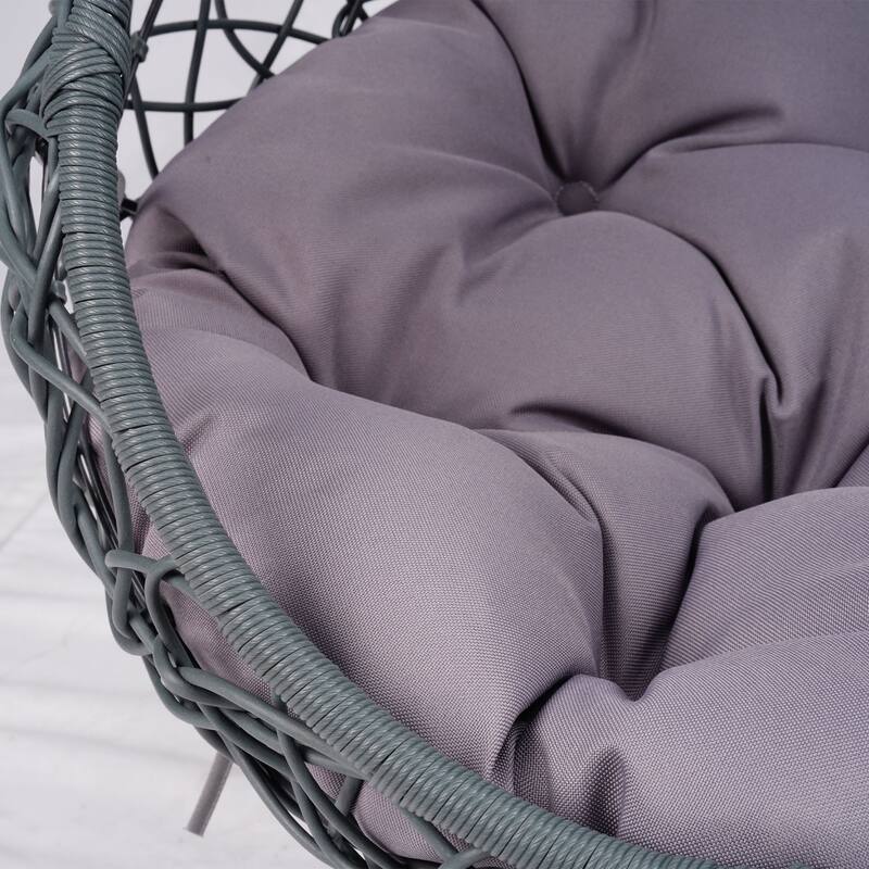Cat Swing Bed with Stand & Cushion, Cat Egg Chair with Rattan Appearance, Indoor Hanging Swinging Cat Bed for Cats