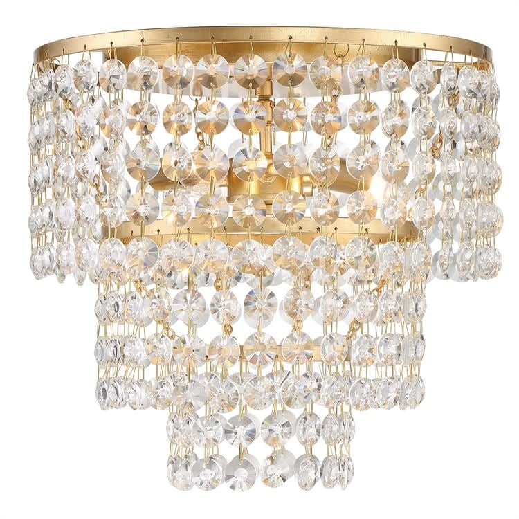 Gabrielle 3 Light Antique Gold Ceiling Mount - 14'' W x 13'' H