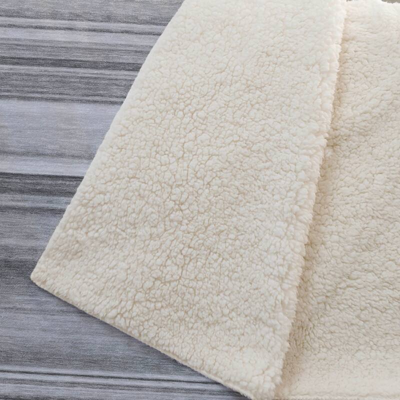 Premium Machine Washable Contemporary Stripes Sherpa Throw Blanket