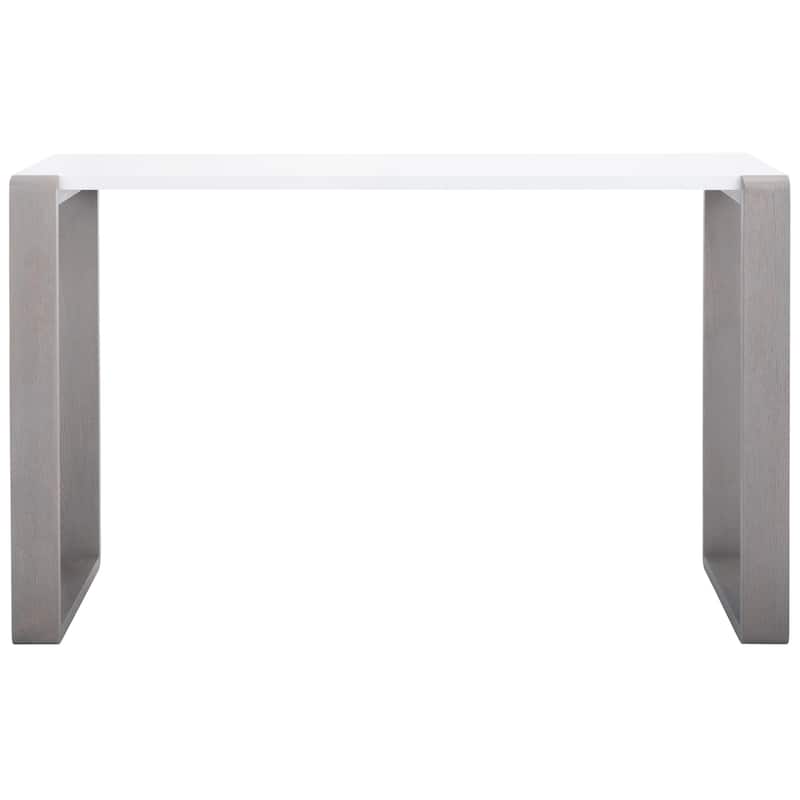 SAFAVIEH Nancie Mid-Century Modern White/ Dark Brown Lacquer Console Table - 51" x 17.6" x 31.5" - 51Wx18Dx32H - White/Grey Oak