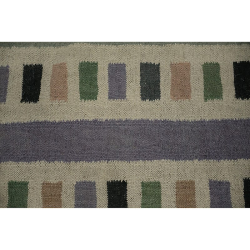Hand Woven Oriental 100% Wool Carpet Southwestern Geometric Multi-Colored Kilim Area Rug - 10' 0'' X 9' 9''