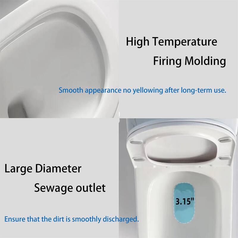 Zyontsr White Mordern Ceramic 1.6 GPF One Piece Toilet (Seat Included)