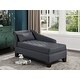 preview thumbnail 1 of 13, Polyfiber Chaise Loung With Tufted Seat and Storage Black