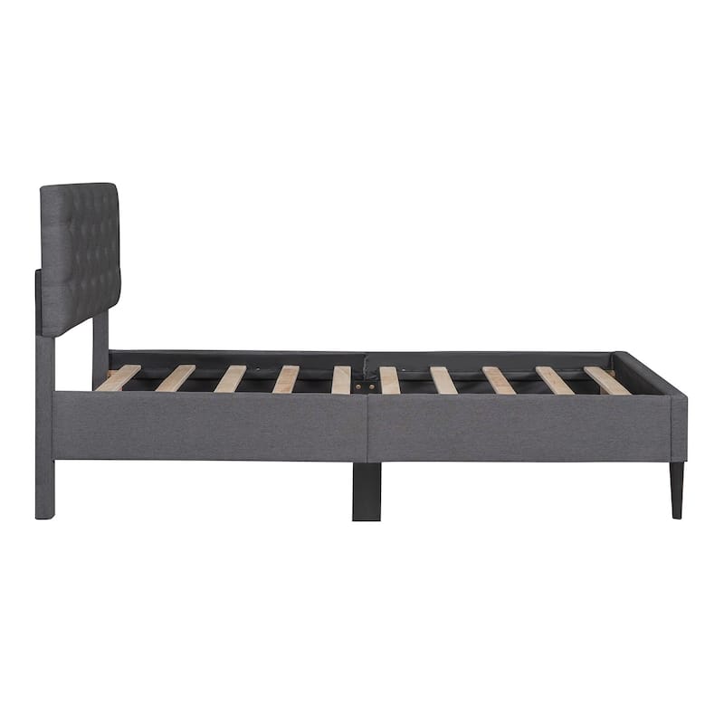 Merax Upholstered Linen Platform Bed, 3 colors