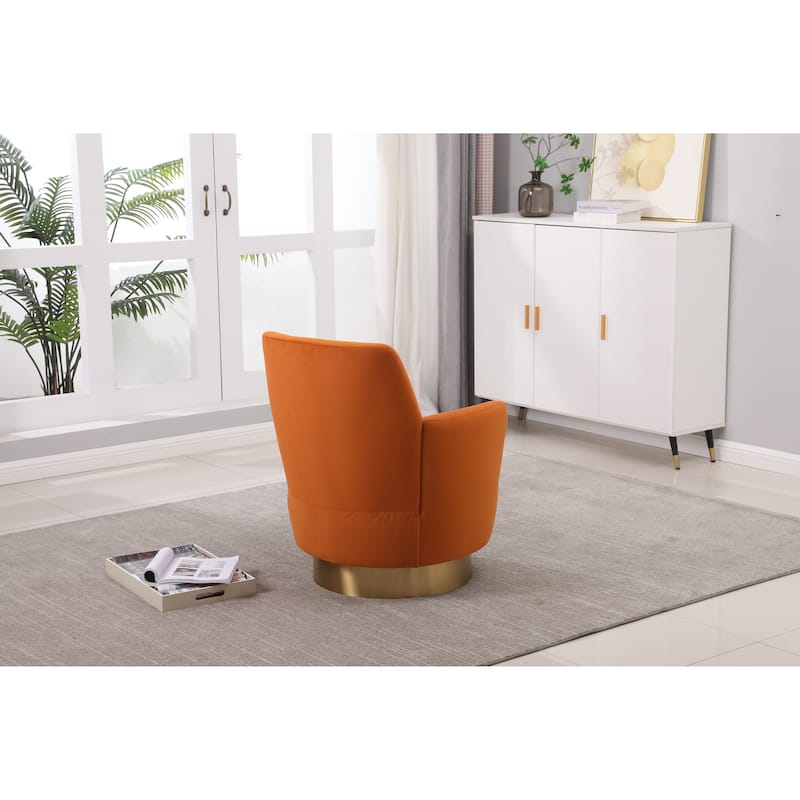 Velvet Swivel Barrel Chair, Swivel Accent Chairs Armchair