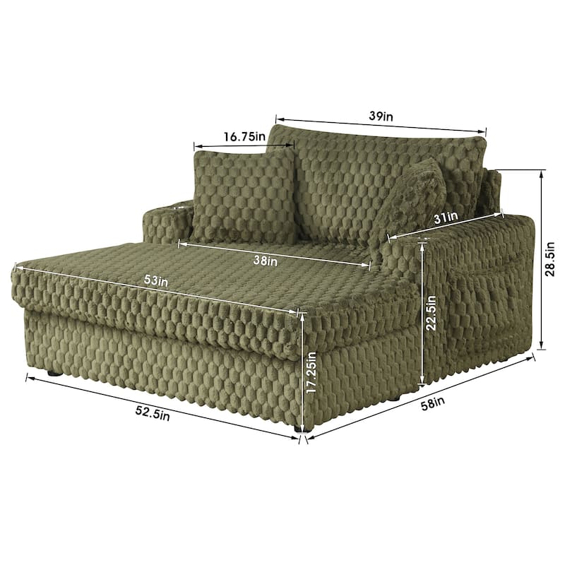 Modern Soft Indoor Chaise Lounge Couch Sofa Bed with Pillows