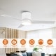 preview thumbnail 10 of 74, 48 inch Modern 3-Blade Wooden Flush Mount Ceiling Fans with Light and Remote